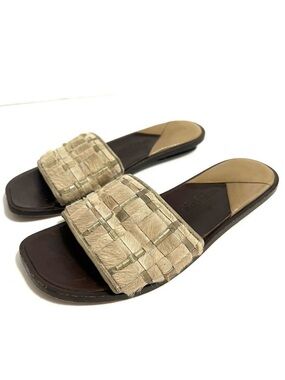 BOTTEGA VENETA CALF HAIR MONTE CARLO SLIDE SANDALS SIZE 5.5